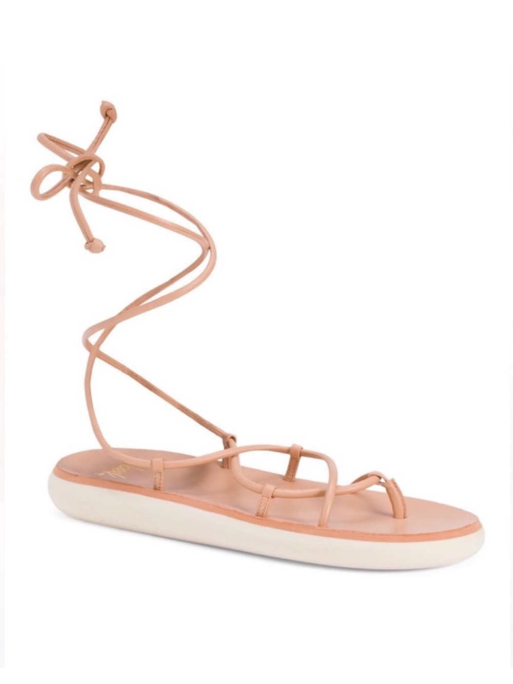 beek Nude Tan Lace-Up Flat Sandal